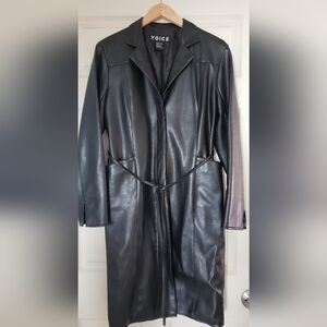 Women imitation leather coat